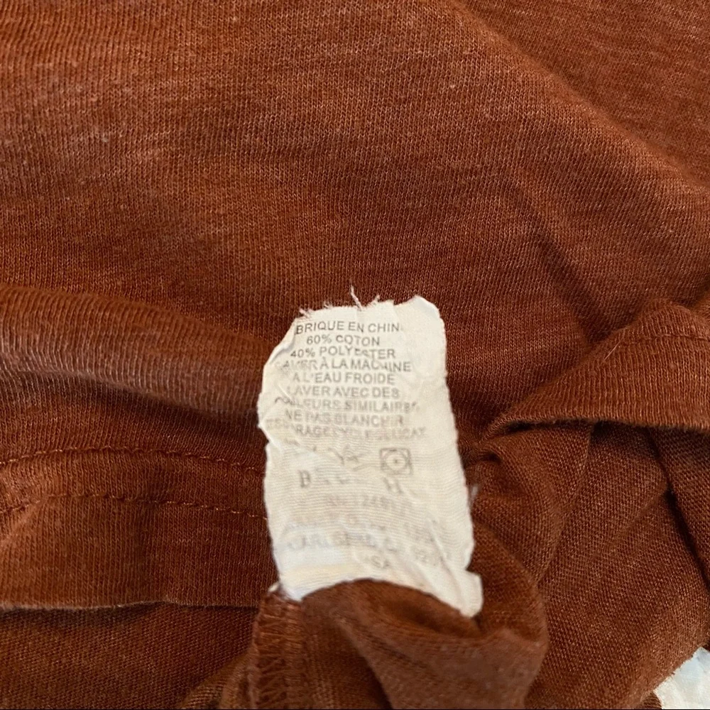Prana Raglan Sleeve Rust & Brown Long Sleeve Tee_4